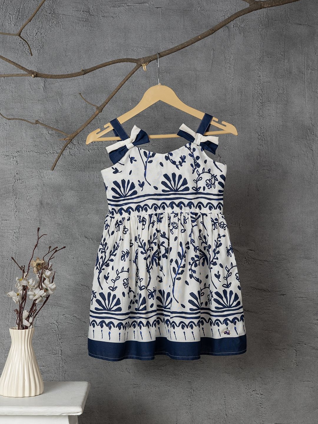 

Purple United Kids Floral Print Fit & Flare Dress, White