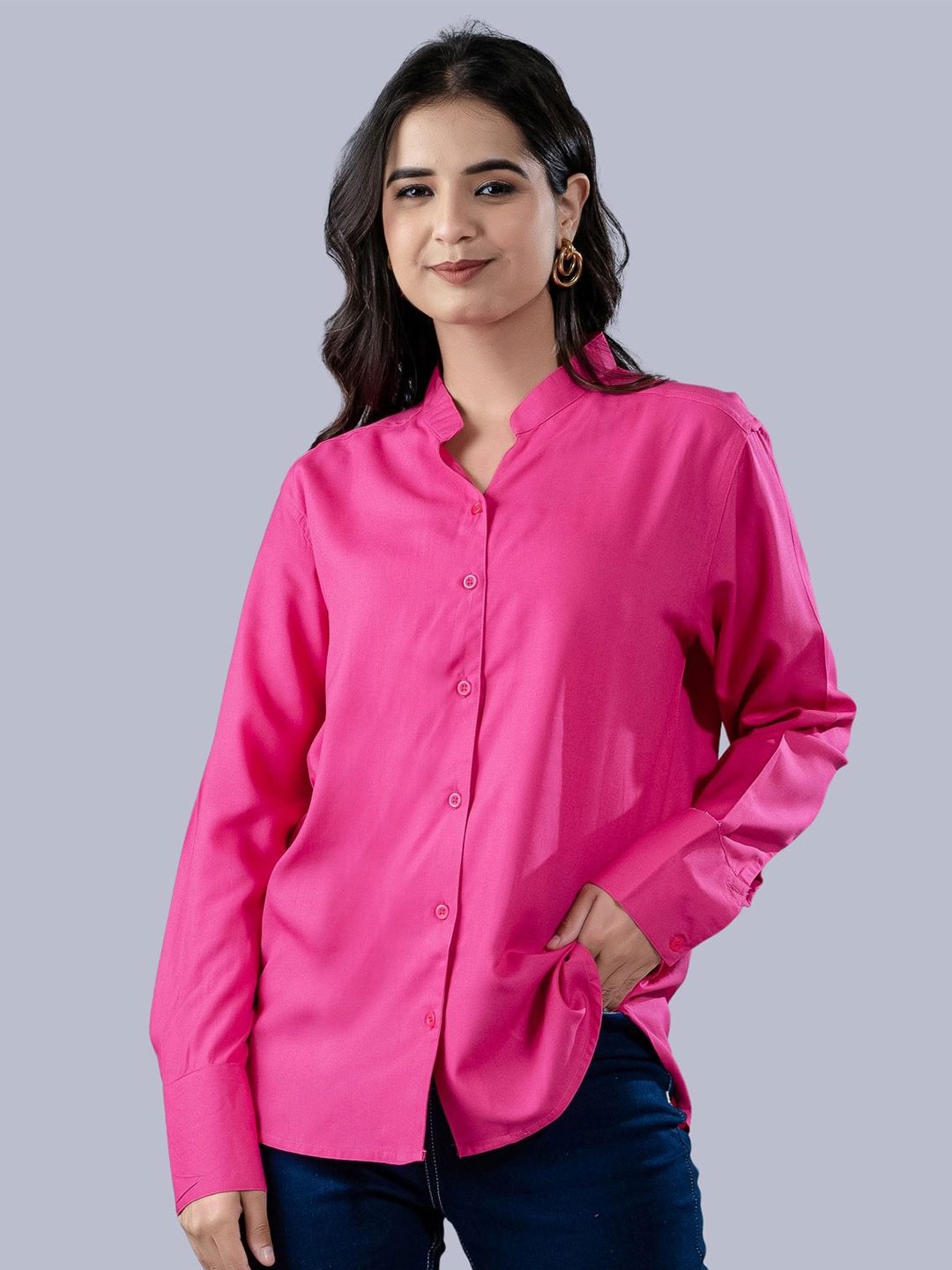 

GiftyBasket Women Opaque Casual Shirt, Pink