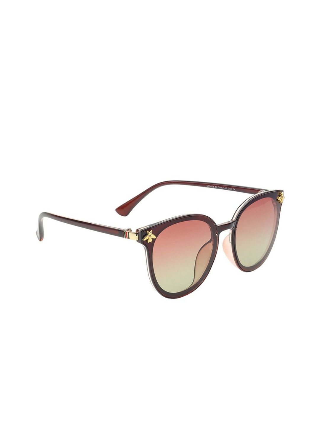 

FUNGLASSES Unisex Round Sunglasses with UV Protected Lens, Brown