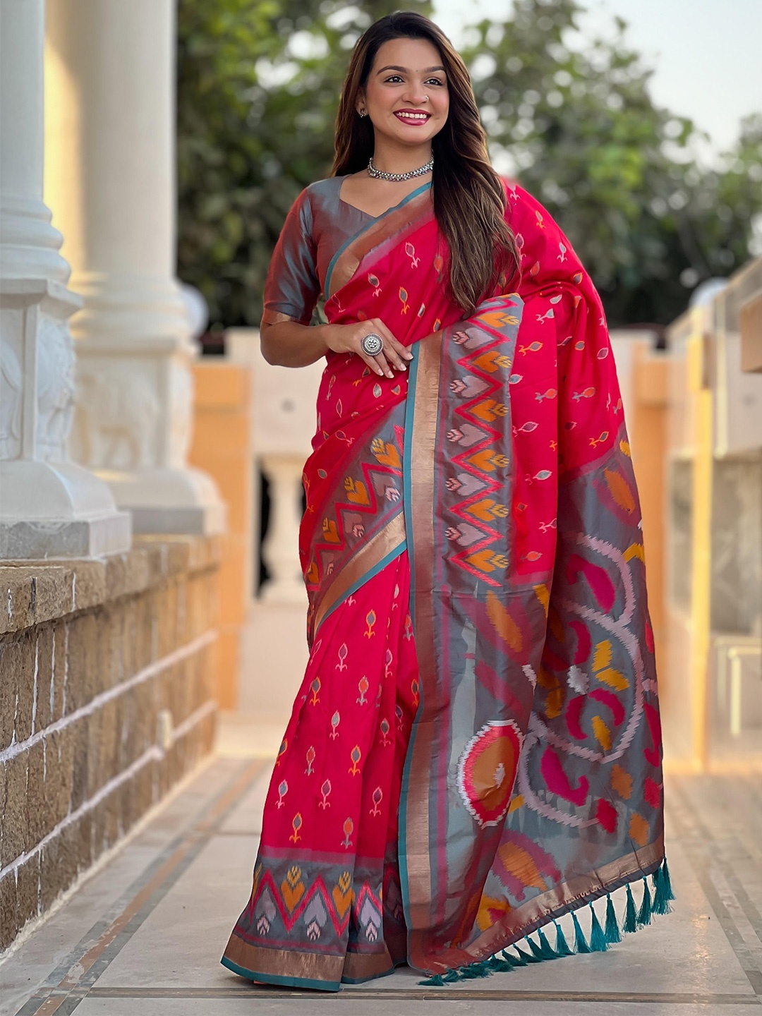 

Anouk Woven Design Zari Saree, Red