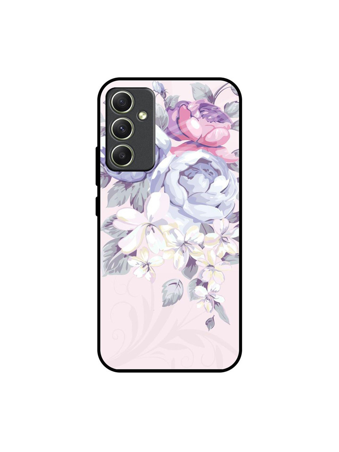 

QRIOH Floral Printed Samsung Galaxy A34 5G Back Case Mobile Accessories, Pink
