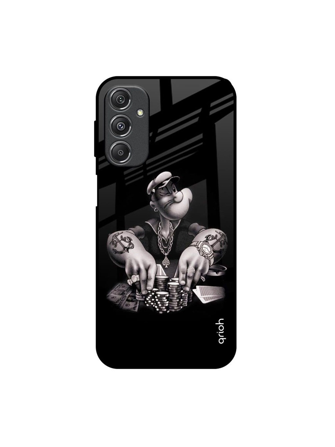 

QRIOH Quirky Printed Samsung Galaxy M34 5G Back Case Mobile Accessories, Black