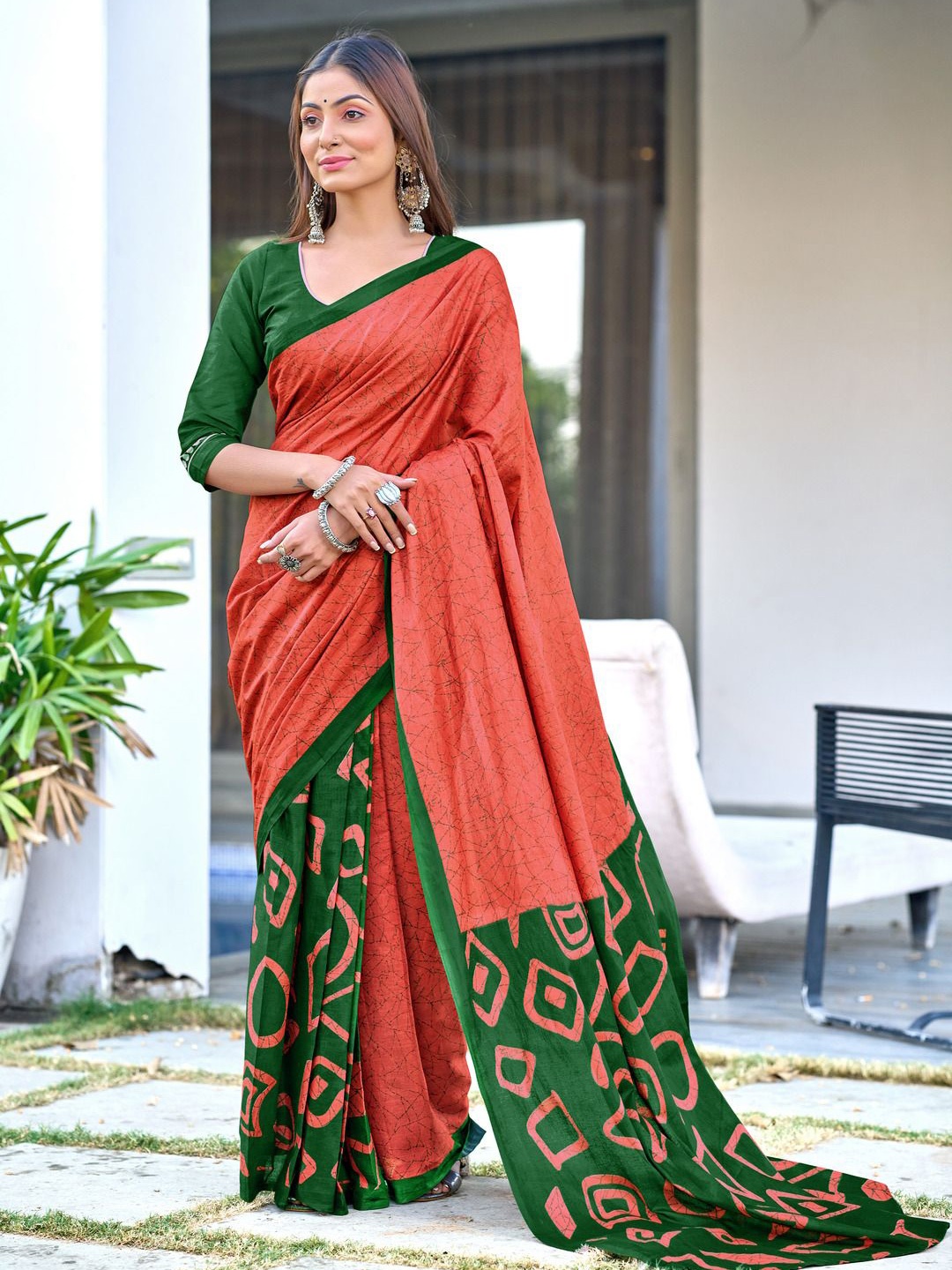 

Anouk Pure Cotton Saree, Red