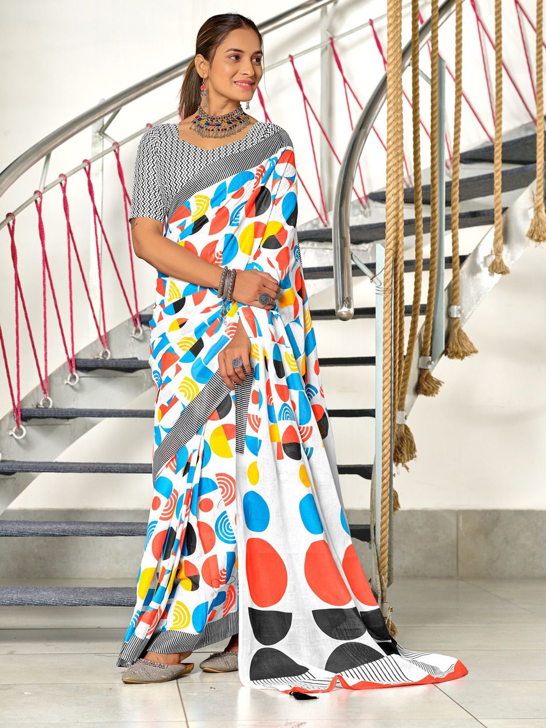 

Anouk Pure Cotton Handloom Saree, White