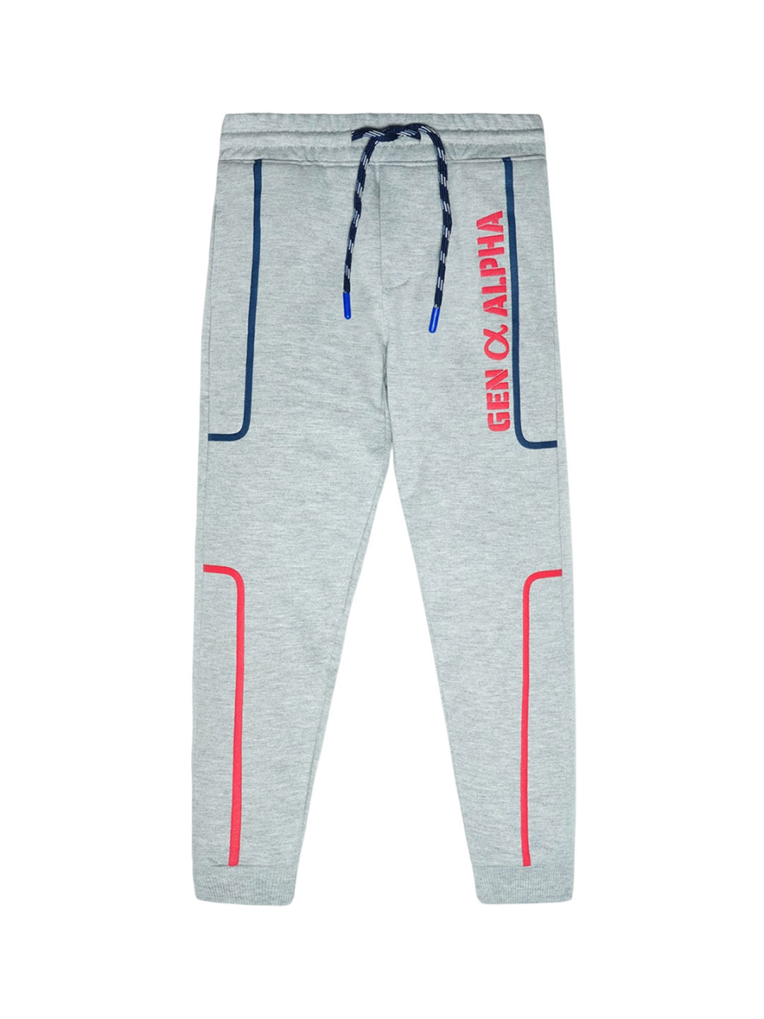 

Nino Togs Boys Typographic Printed Cotton Joggers, Grey
