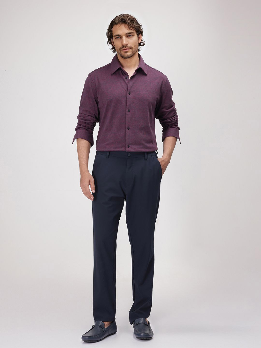 

RARE RABBIT Men Comfort Opaque Casual Shirt, Maroon