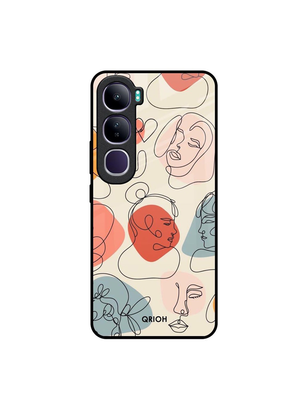 

QRIOH Conversational Printed Vivo Y300 5G Back Case Mobile Accessories, Cream