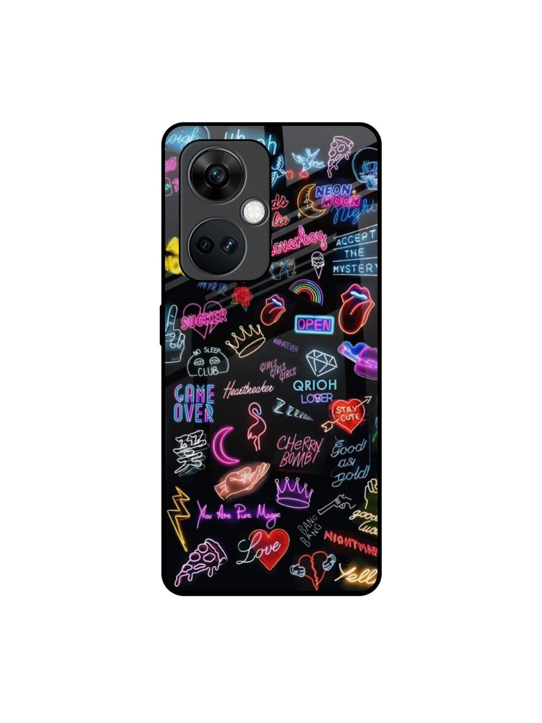 

QRIOH Quirky Printed OnePlus Nord CE 3 5G Back Case Mobile Accessories, Black