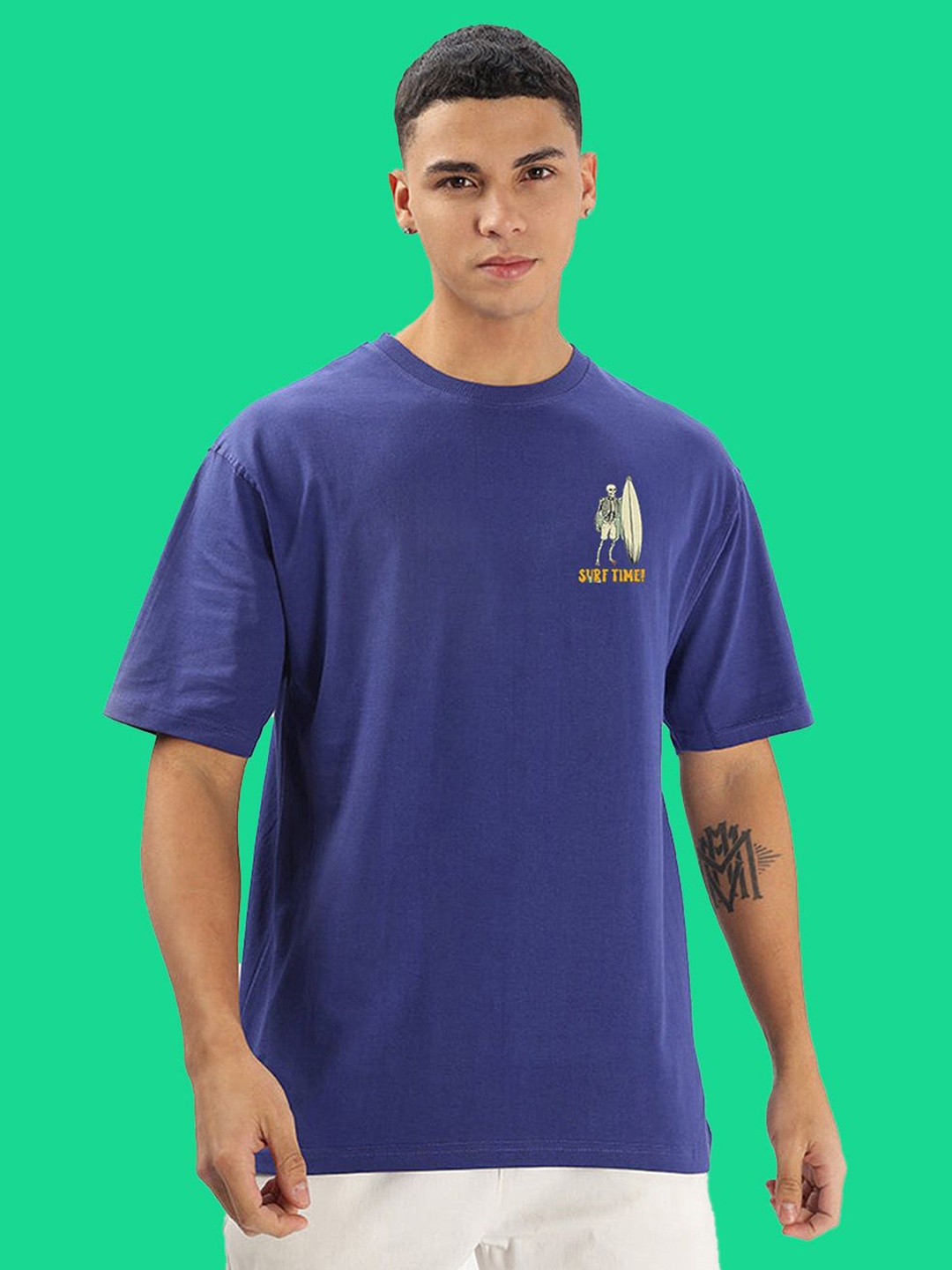 

BDSQUARE Men Printed T-shirt, Blue