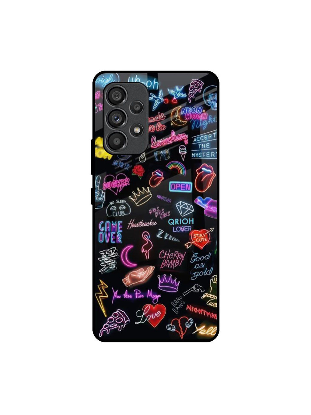 

QRIOH Quirky Printed Samsung Galaxy A53 5G Back Case Mobile Accessories, Black