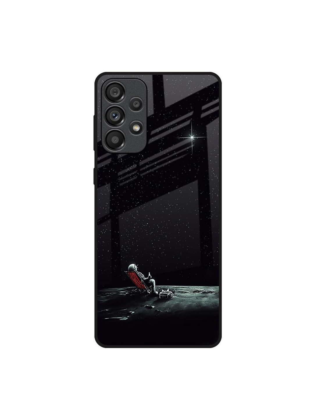 

QRIOH Quirky Printed Samsung Galaxy A73 5G Back Case Mobile Accessories, Black