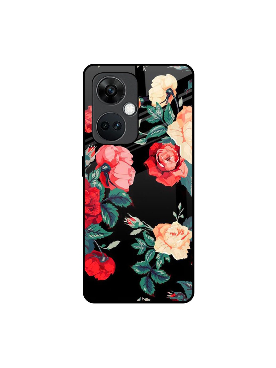 

QRIOH Floral Printed OnePlus Nord CE 3 5G Back Case Mobile Accessories, Black