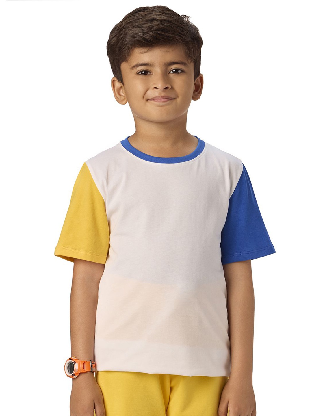 

You Got Plan B Boys Colourblocked T-shirt, White