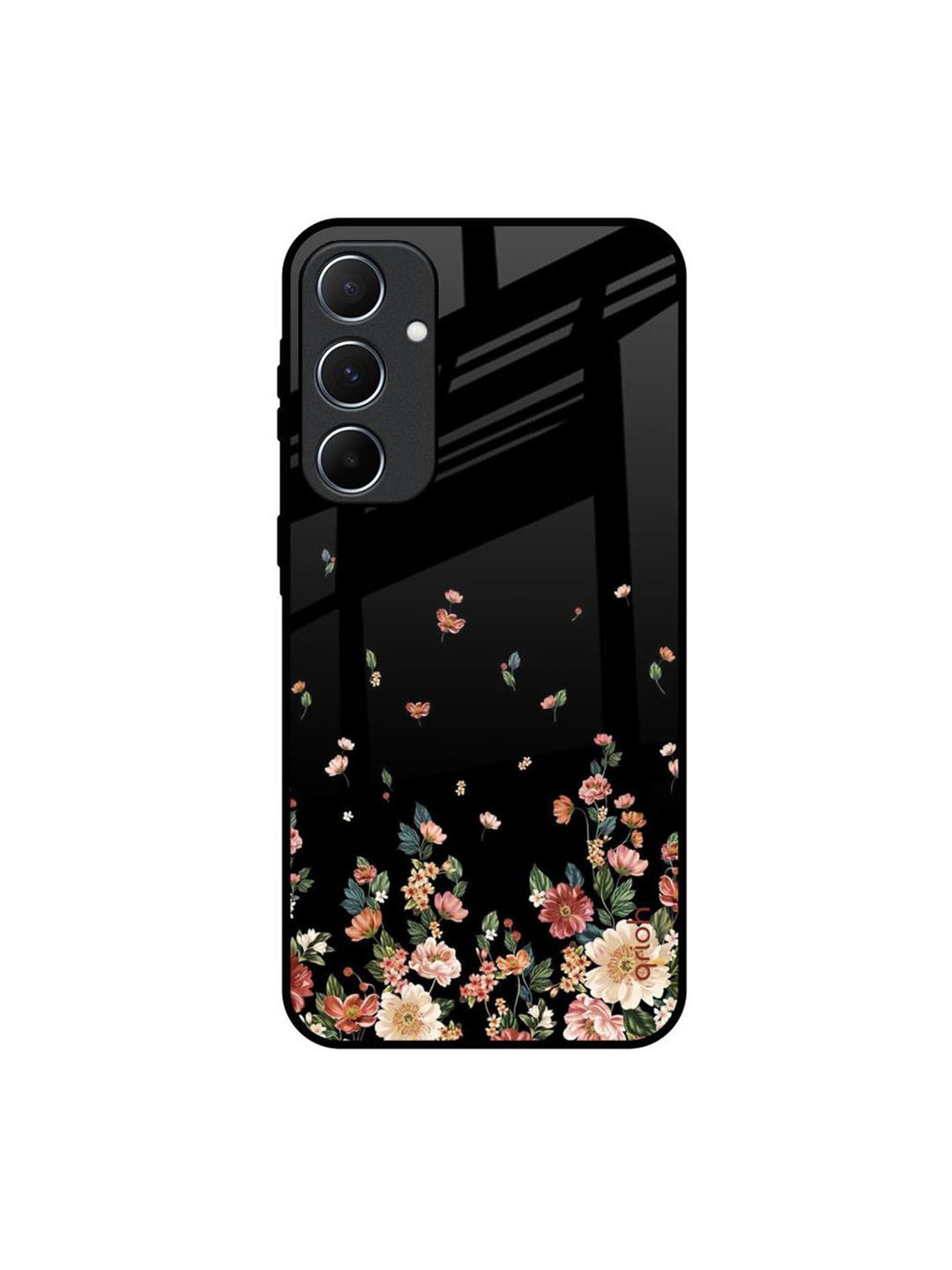 

QRIOH Floral Printed Samsung Galaxy A55 5G Back Case Mobile Accessories, Black