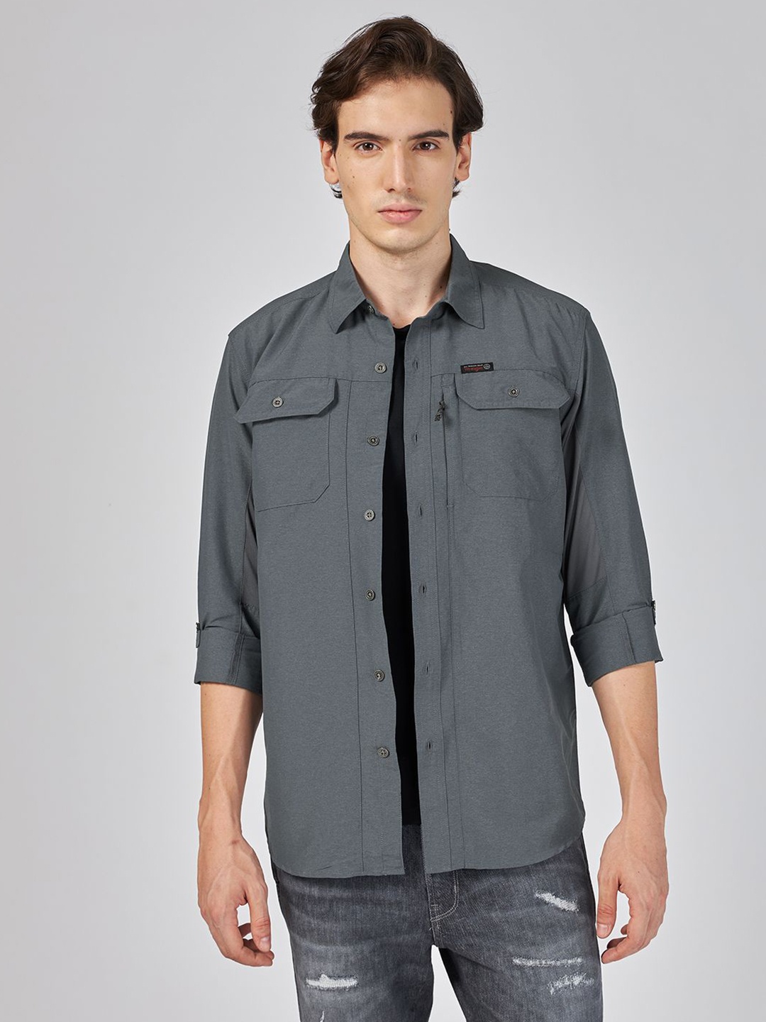 

Wrangler Men Opaque Casual Shirt, Grey