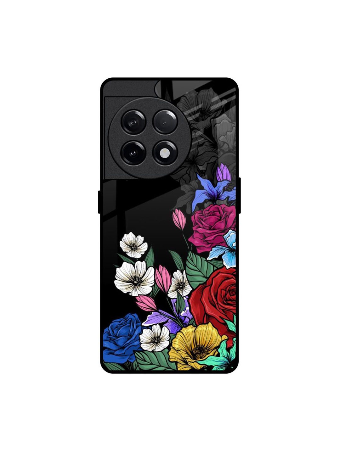 

QRIOH Floral Printed OnePlus 11R 5G Back Case Mobile Accessories, Black