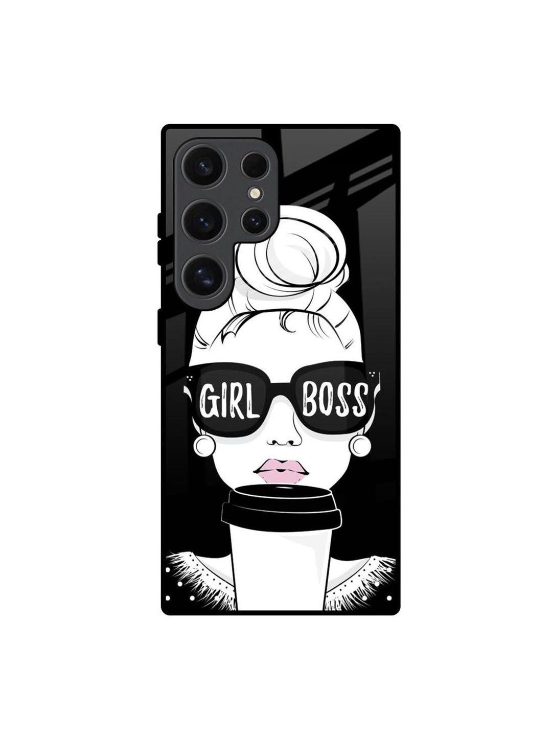 

QRIOH Quirky Printed Samsung Galaxy S24 Ultra 5G Back Case Mobile Accessories, Black