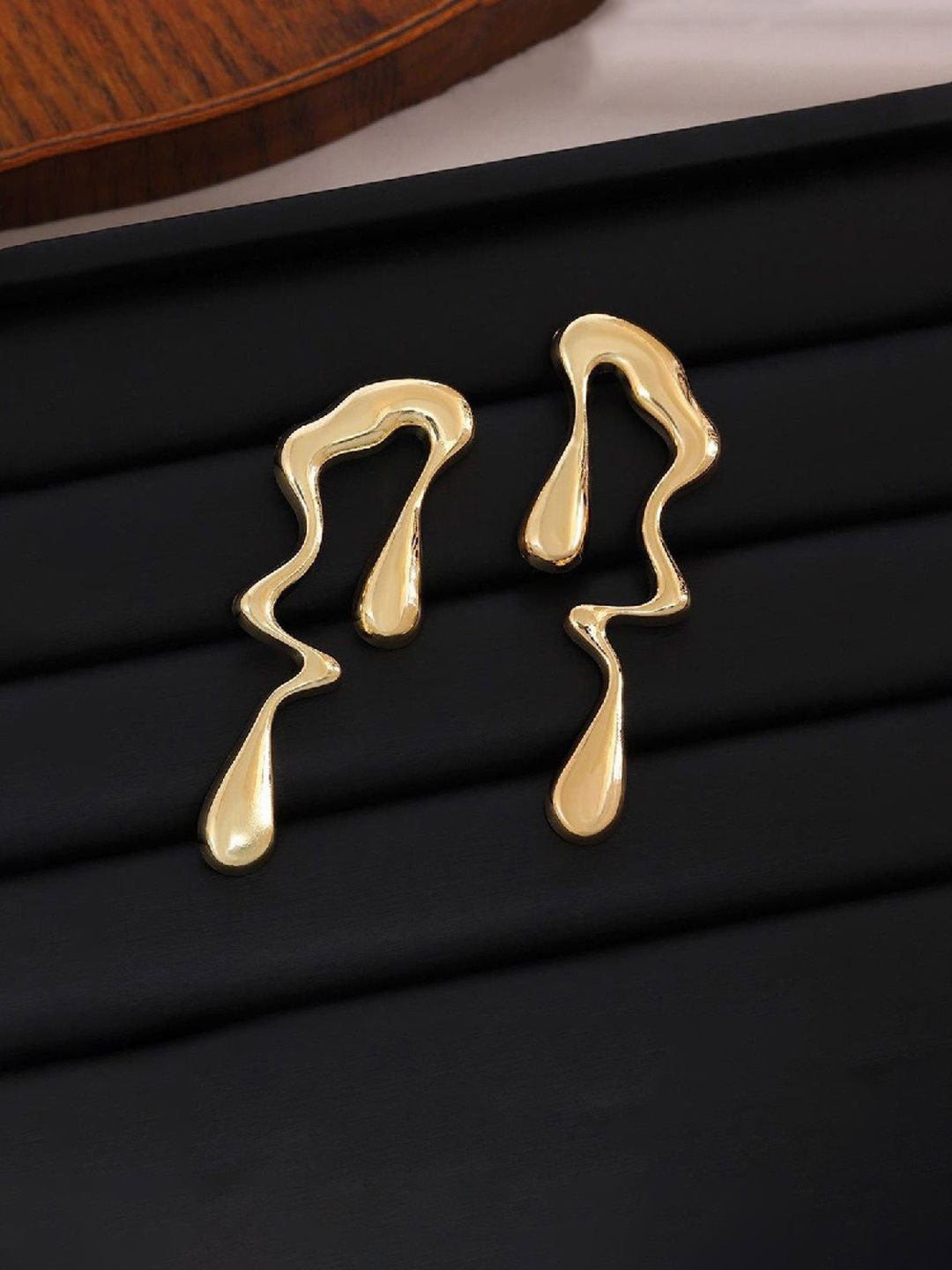 

Jewels Galaxy Gold-Plated Stainless Steel Contemporary Drop Earrings