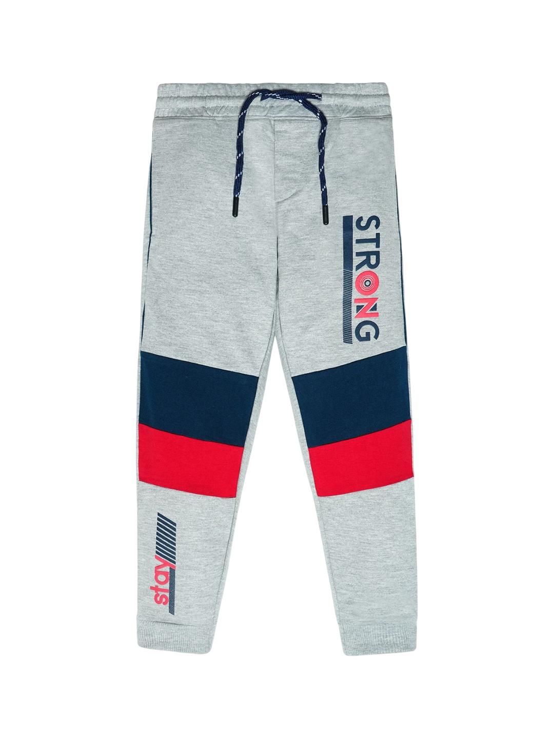 

Nino Togs Boys Typographic Printed Cotton Joggers, Grey