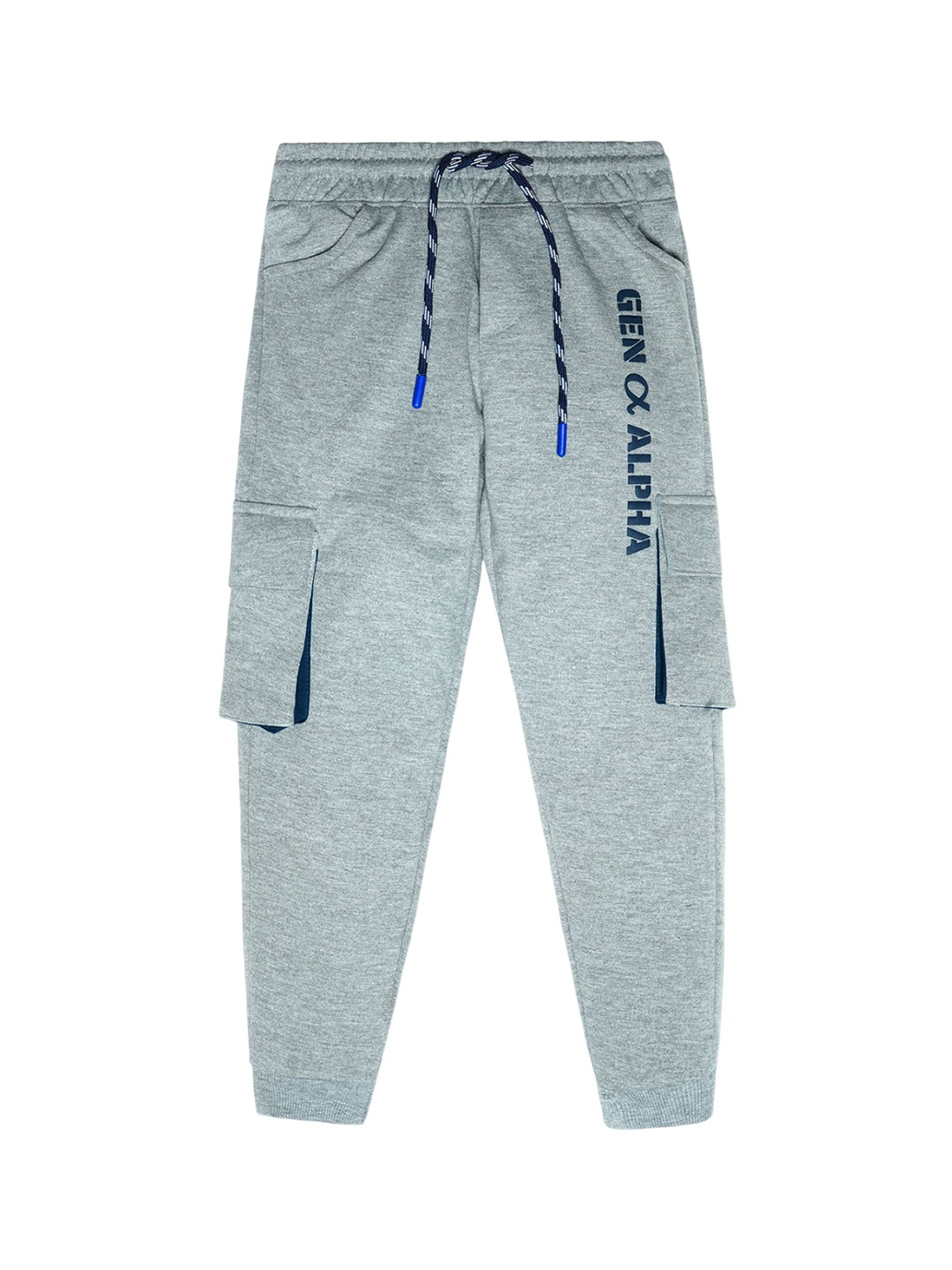 

Nino Togs Boys Typographic Printed Cotton Joggers, Grey