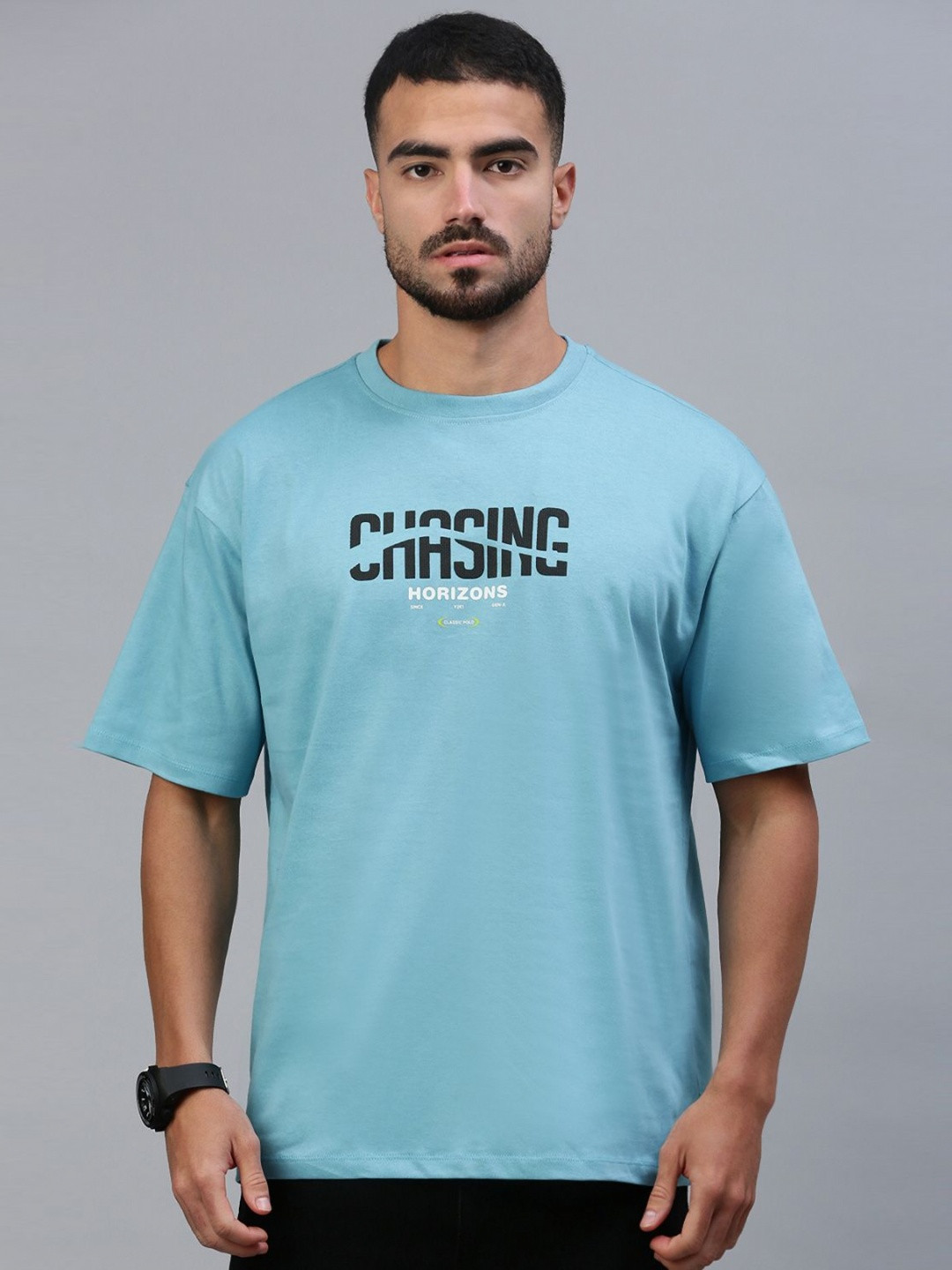 

Classic Polo Men Typography Printed Pockets T-shirt, Blue