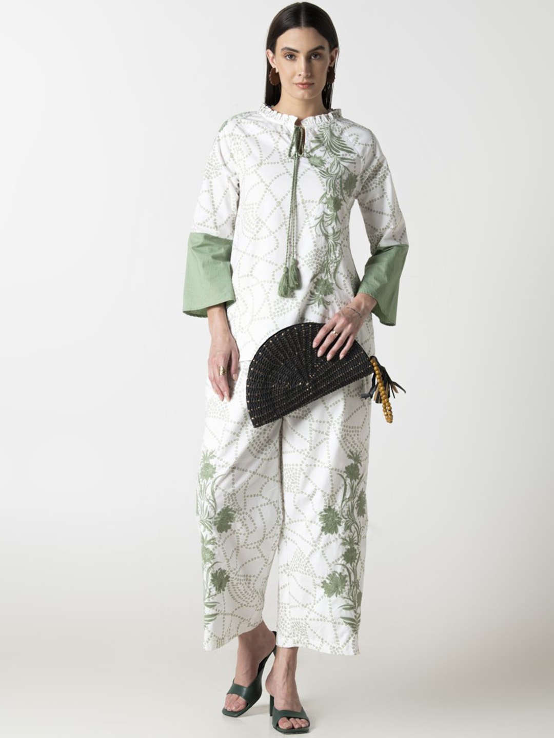 

STIL O STITCH Printed Tunic & Trousers Co-Ord Set, Green