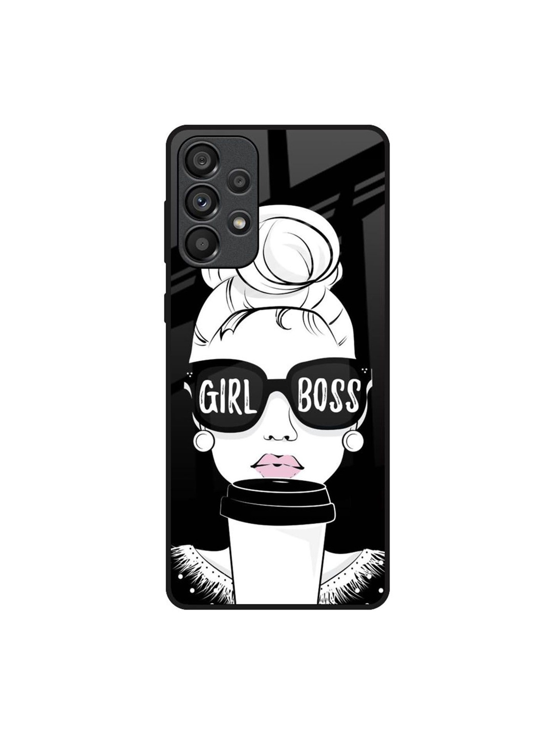 

QRIOH Quirky Printed Samsung Galaxy A73 5G Back Case Mobile Accessories, White