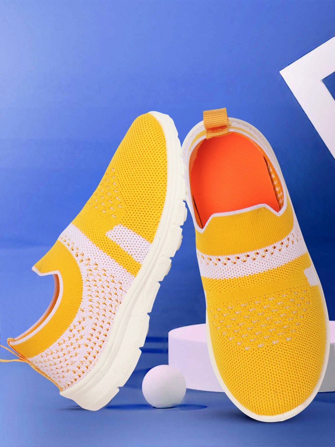 

BAESD Girls Woven Design Sneakers, Yellow