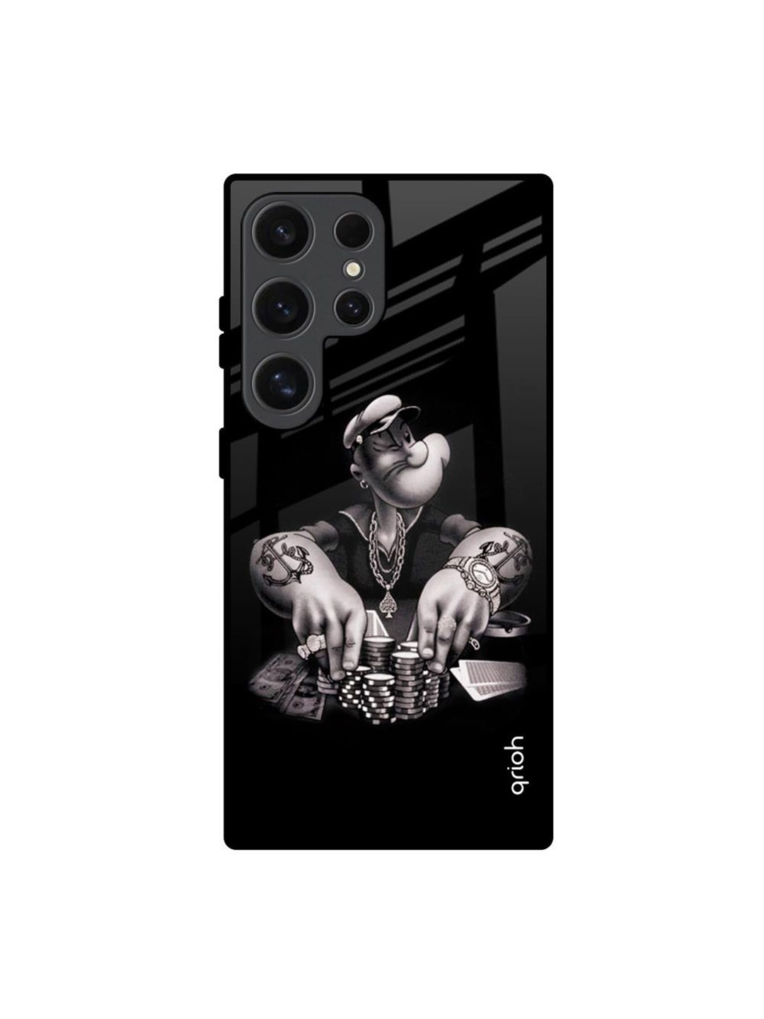 

QRIOH Quirky Printed Samsung Galaxy S24 Ultra 5G Back Case Mobile Accessories, Black