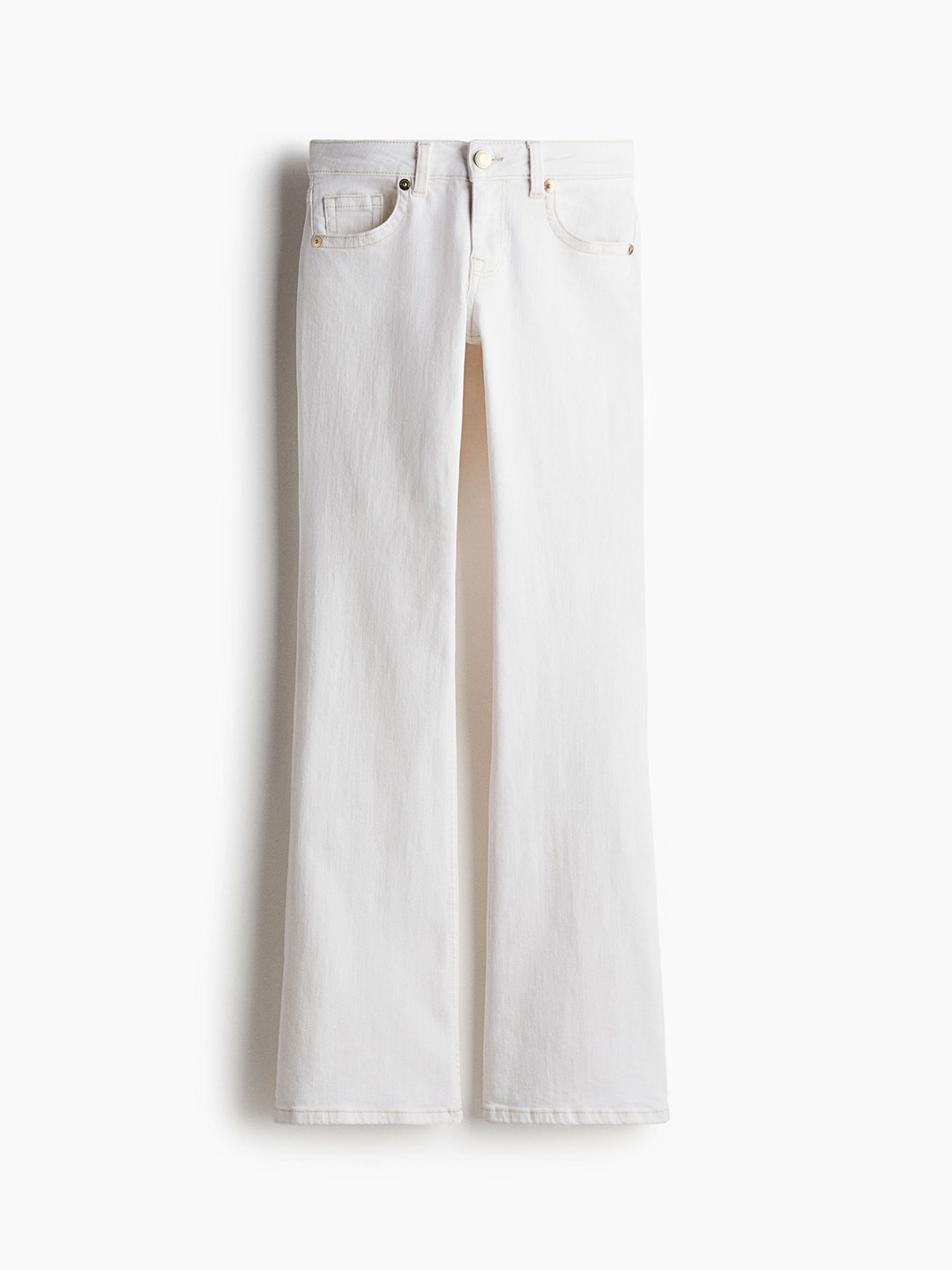 

H&M Women Flared Low Jeans, White