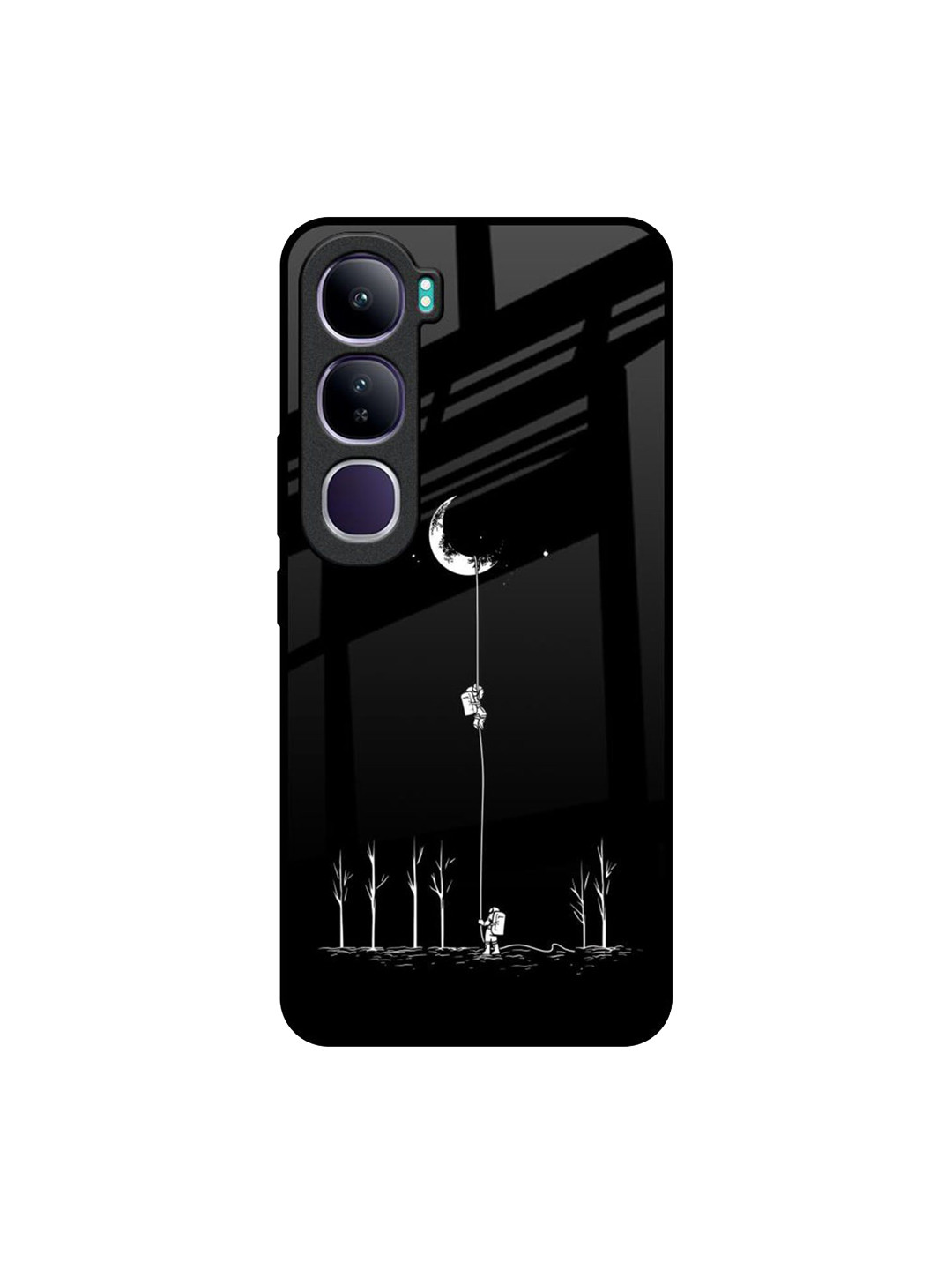 

QRIOH Quirky Printed Vivo Y300 5G Back Case Mobile Accessories, Black