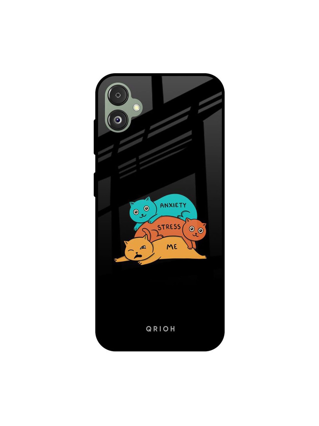 

QRIOH Quirky Printed Samsung Galaxy F14 5G Back Case Mobile Accessories, Black