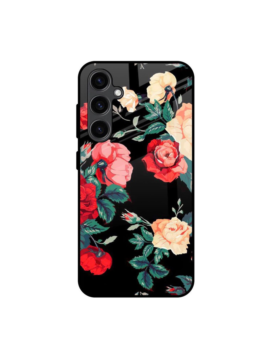 

QRIOH Floral Printed Samsung Galaxy S23 FE 5G Back Case Mobile Accessories, Black