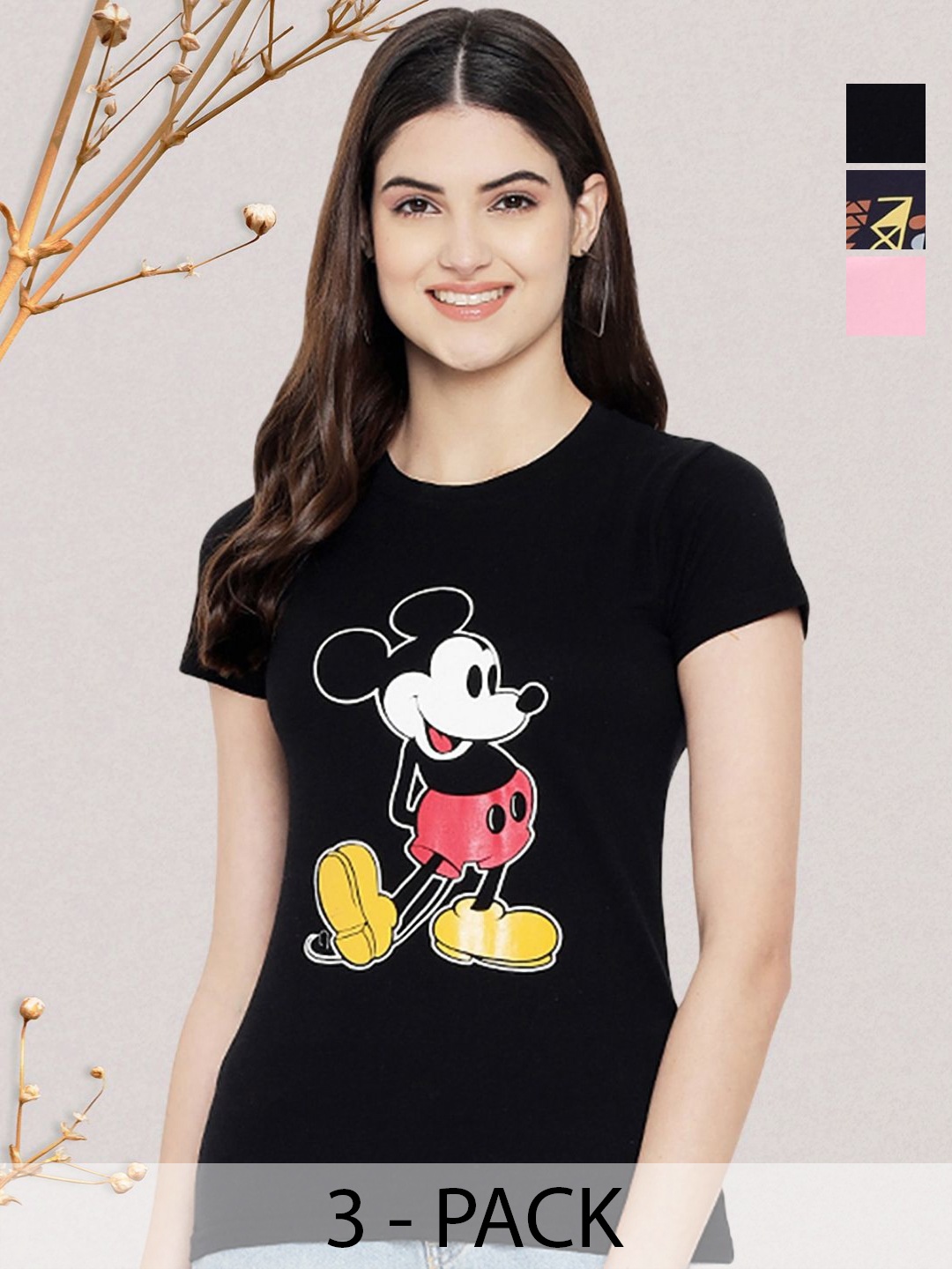 

GLOBAL NOMAD Women Typography 3 Printed Applique T-shirt, Multi