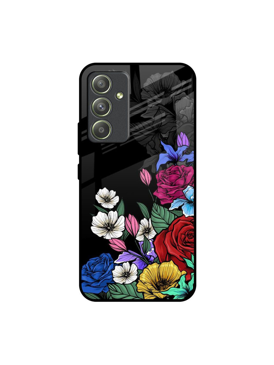 

QRIOH Floral Printed Samsung Galaxy A54 5G Back Case Mobile Accessories, Black