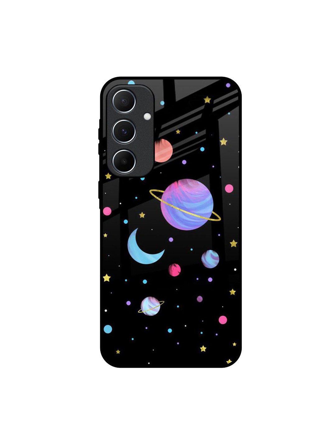 

QRIOH Quirky Printed Samsung Galaxy A55 5G Back Case Mobile Accessories, Black