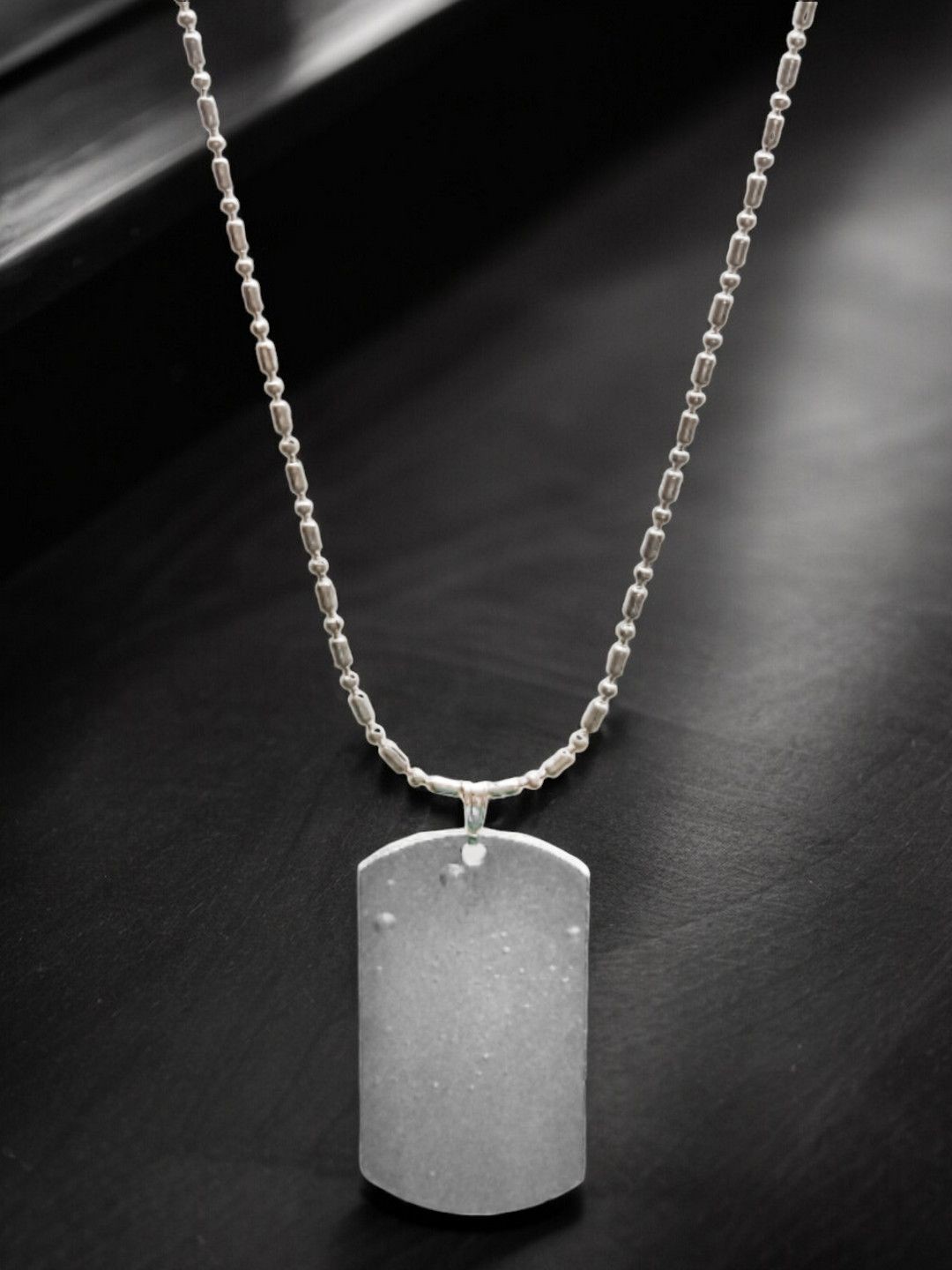 

The Roadster Lifestyle Co. Men Stainless Steel Square Pendant With Chain, Silver
