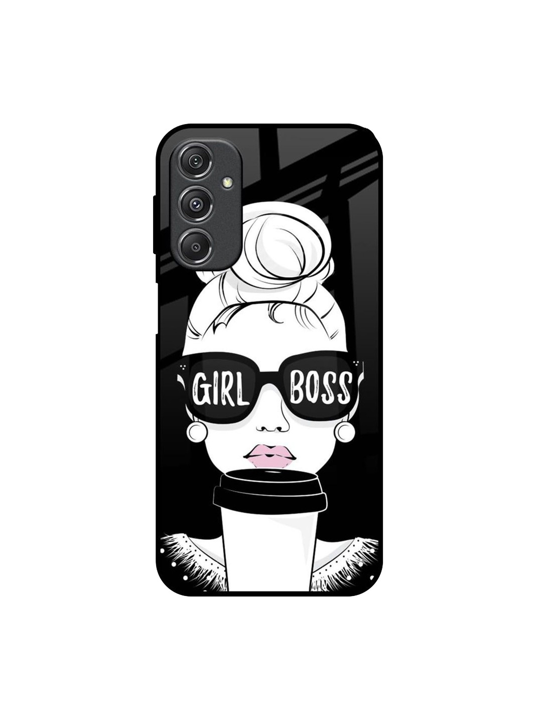 

QRIOH Quirky Printed Samsung Galaxy M34 5G Back Case Mobile Accessories, Black