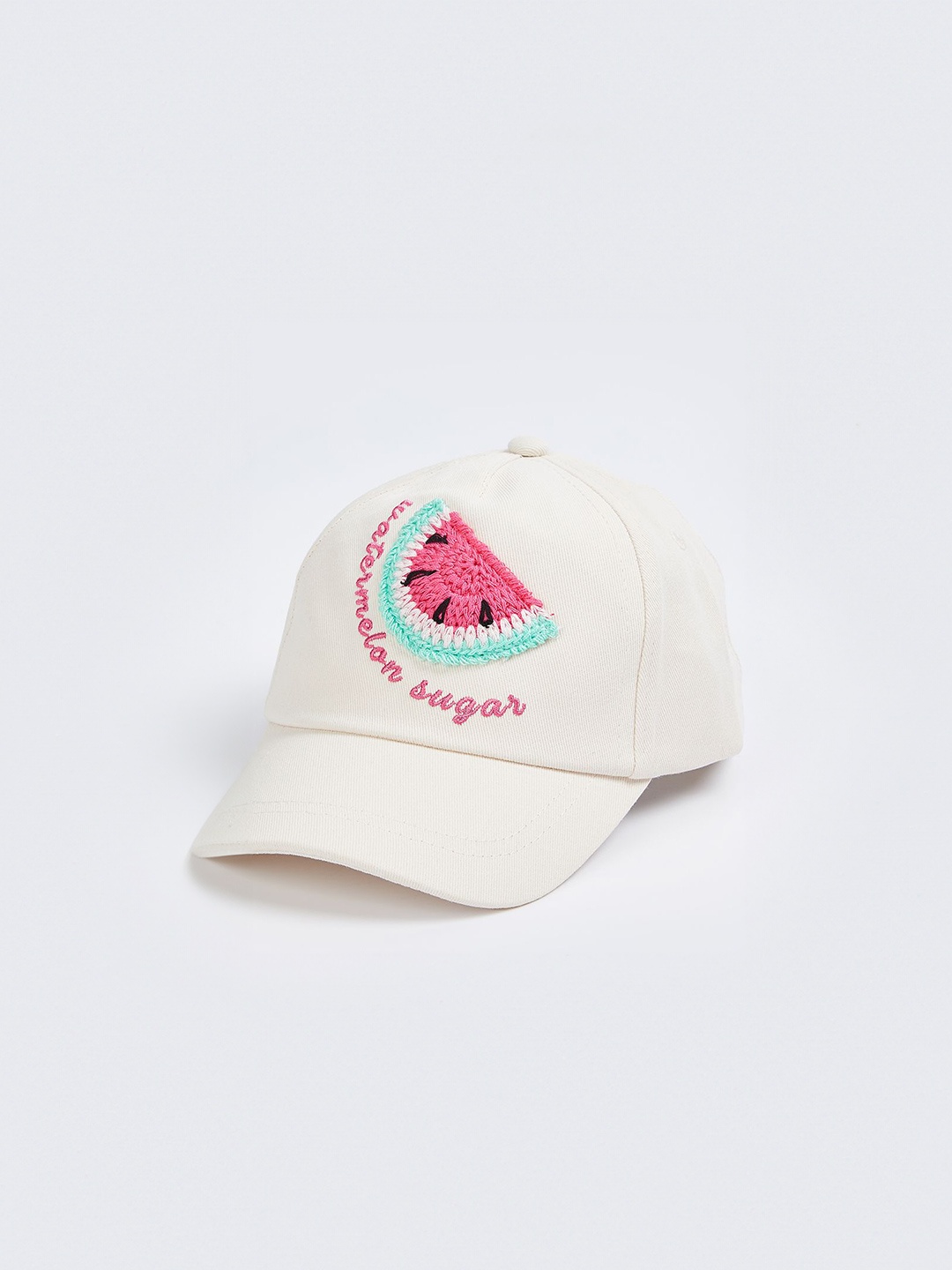 

max Girls Watermelon Embroidered Pure Cotton Baseball Cap, Off white
