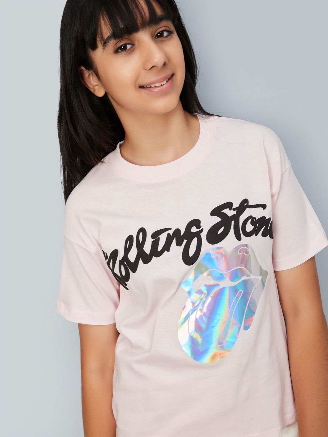 

max Girls Printed Extended Sleeves Pockets T-shirt, Pink