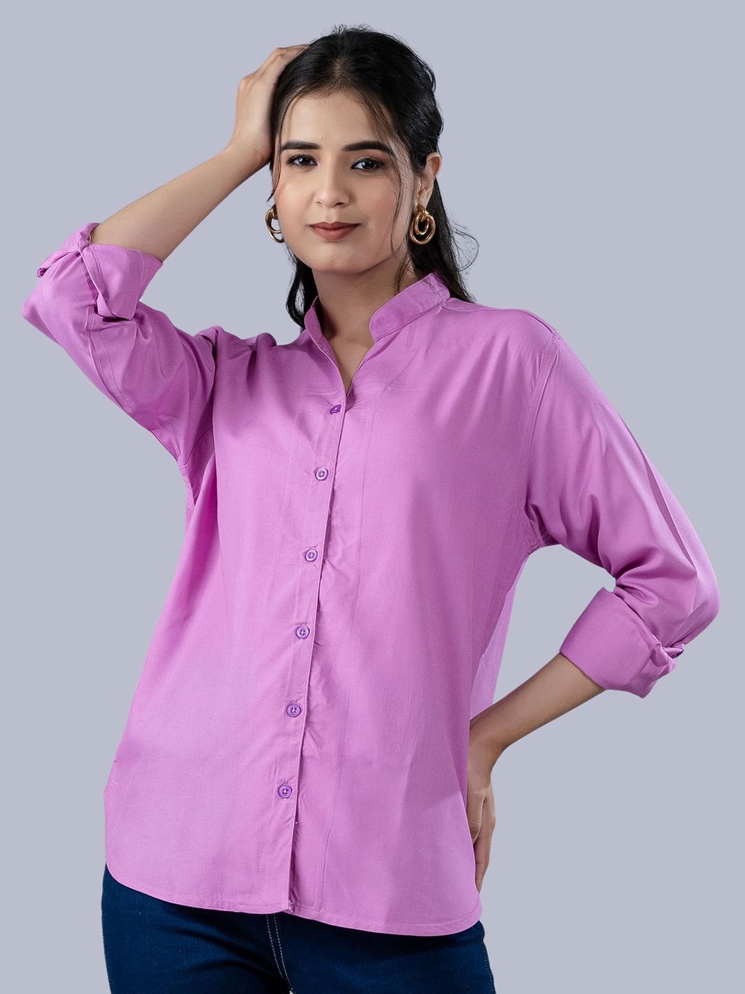 

GiftyBasket Women Opaque Casual Shirt, Purple