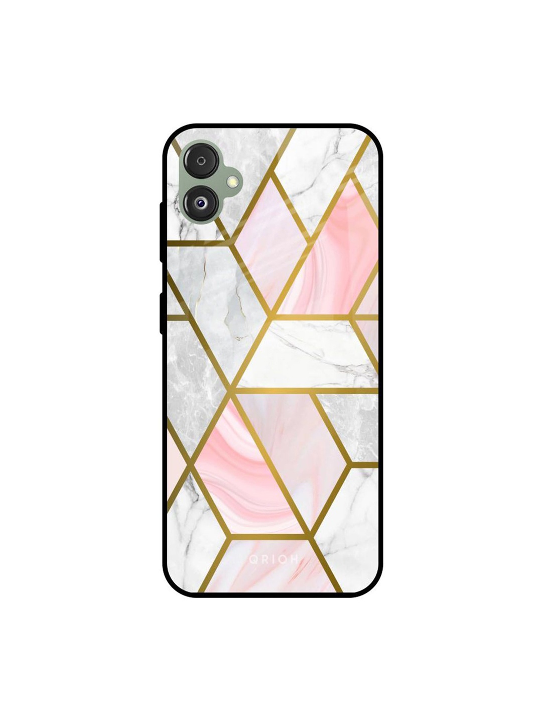 

QRIOH Geometric Printed Samsung Galaxy F14 5G Back Case Mobile Accessories, Pink