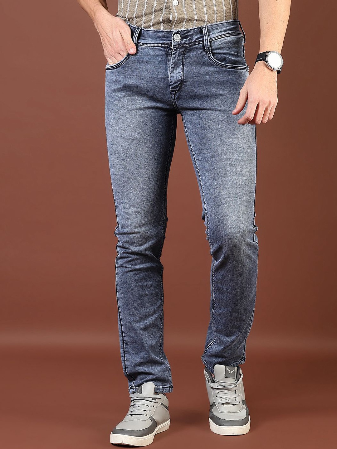 

V-Mart Men Slim Fit Mid-Rise Jeans, Blue