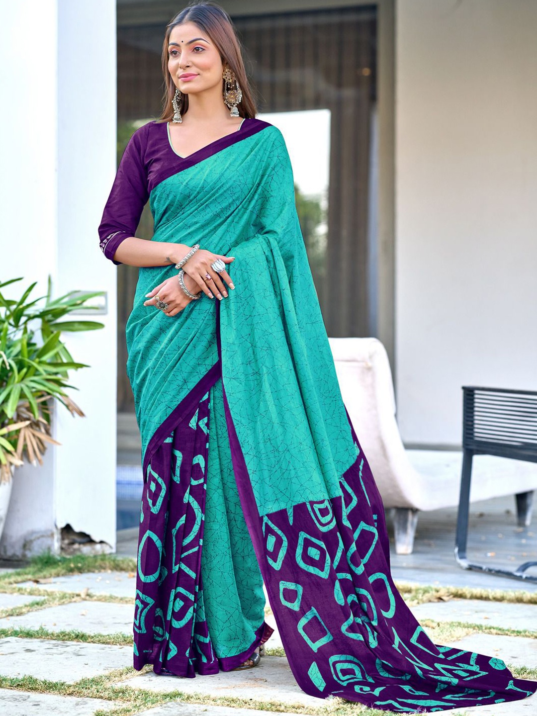 

Anouk Pure Cotton Ready to Wear Saree, Blue