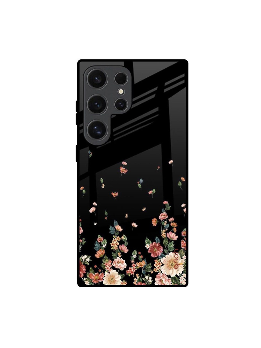 

QRIOH Floral Printed Samsung Galaxy S24 Ultra 5G Back Case Mobile Accessories, Black