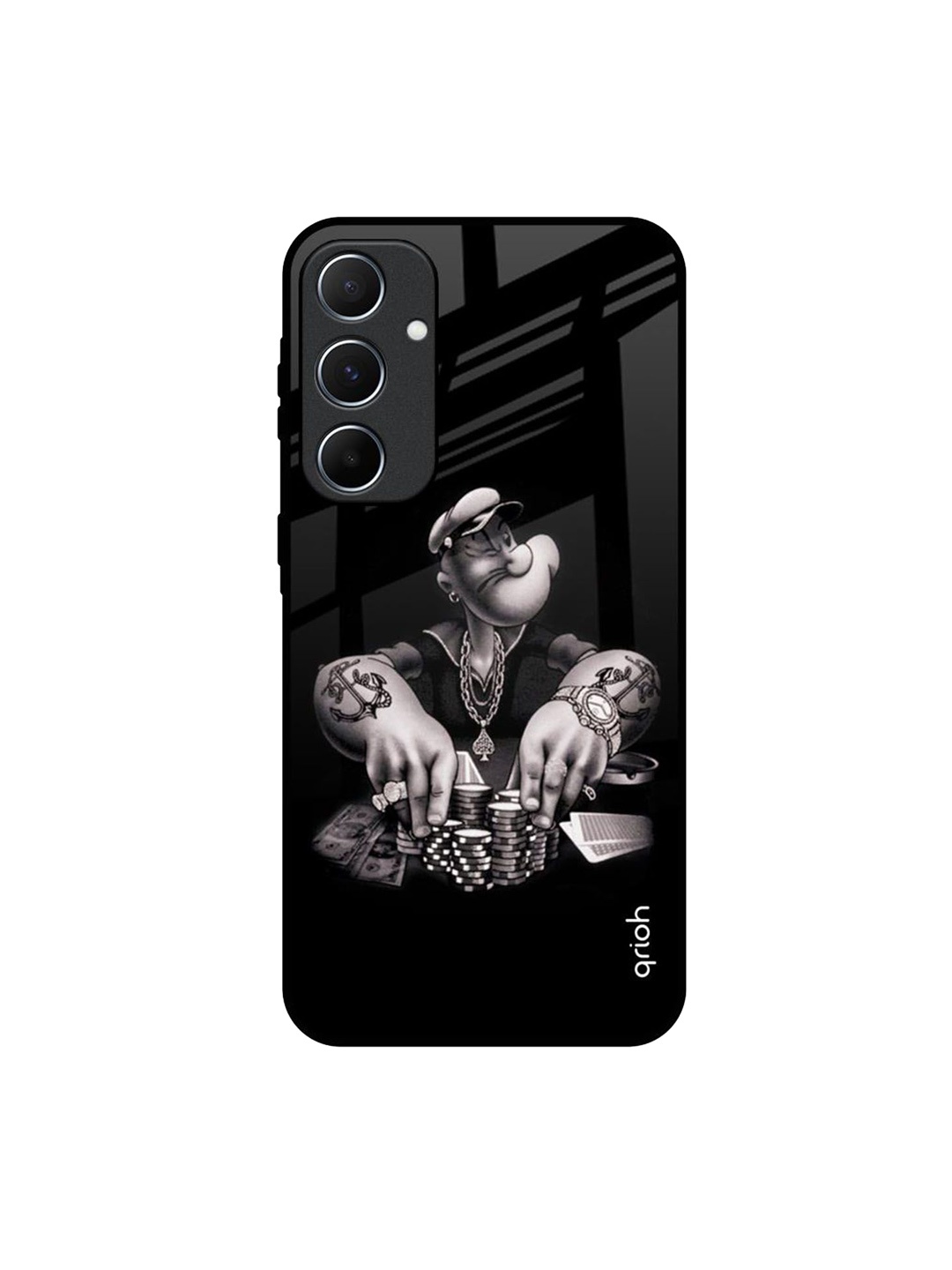 

QRIOH Cartoon Characters Printed Samsung Galaxy A55 5G Back Case Mobile Accessories, Black