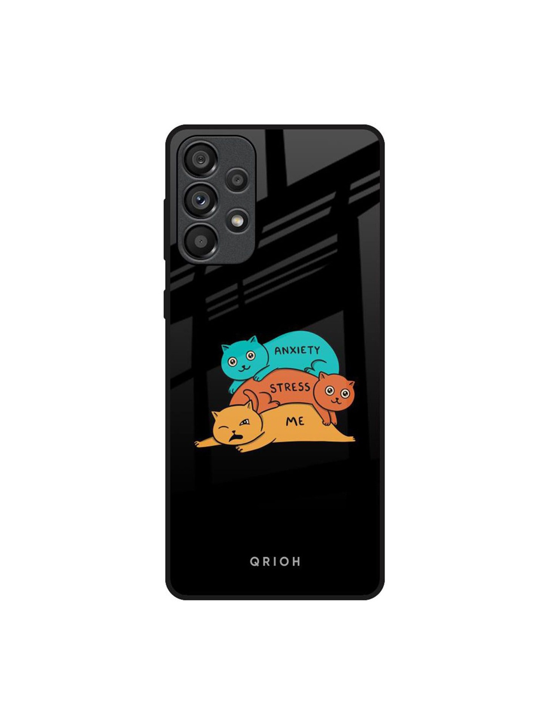 

QRIOH Quirky Printed Samsung Galaxy A73 5G Back Case Mobile Accessories, Black