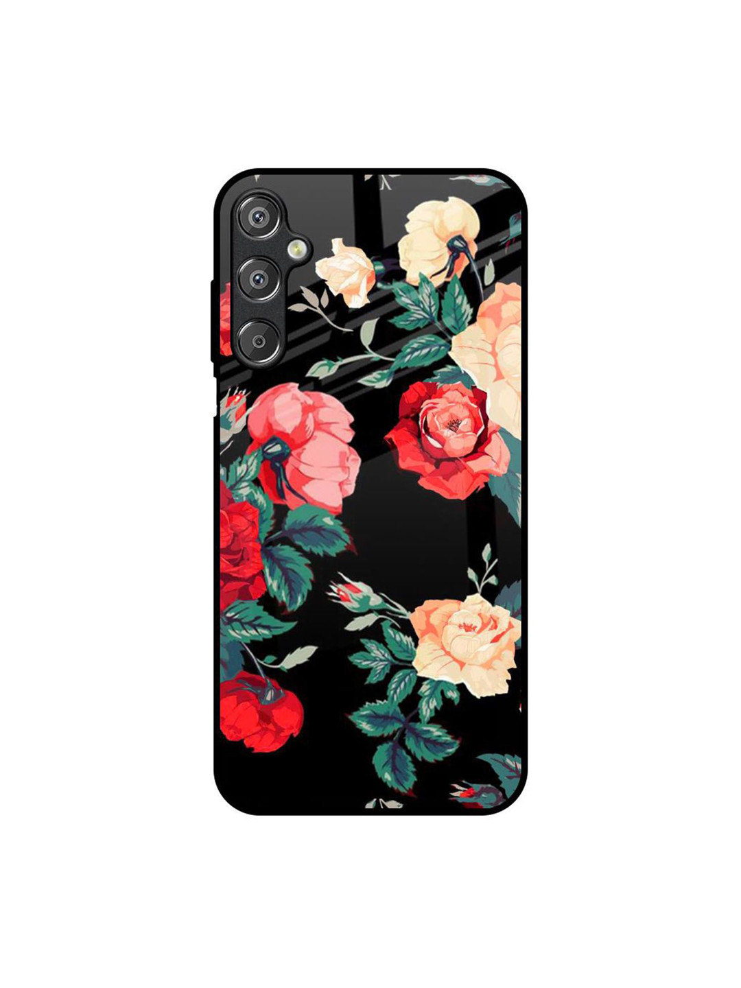 

QRIOH Floral Printed Samsung Galaxy M15 5G Back Case Mobile Accessories, Black