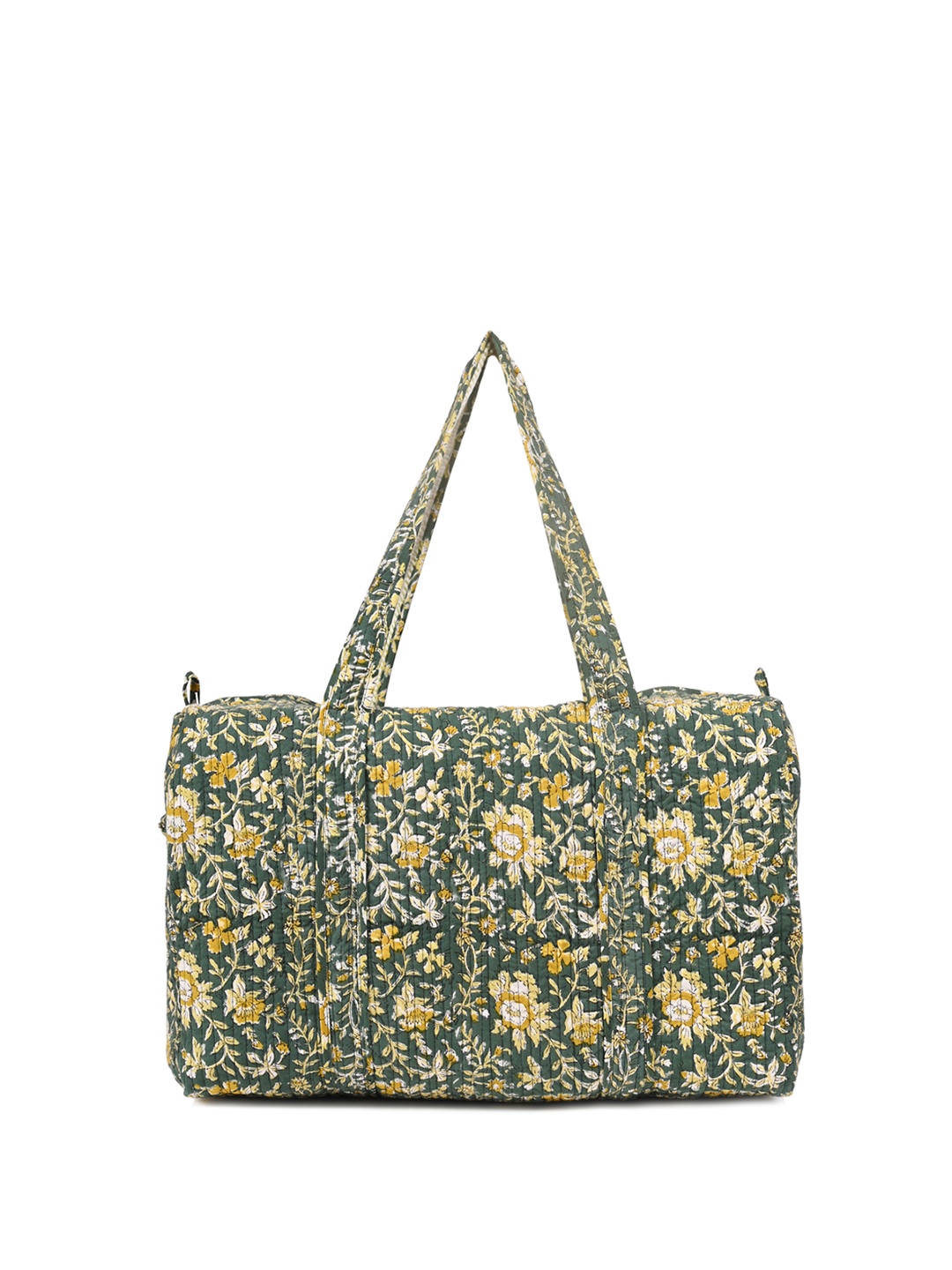 

Block N Style Block Printed Cotton Large Casual Duffel Bag, Yellow