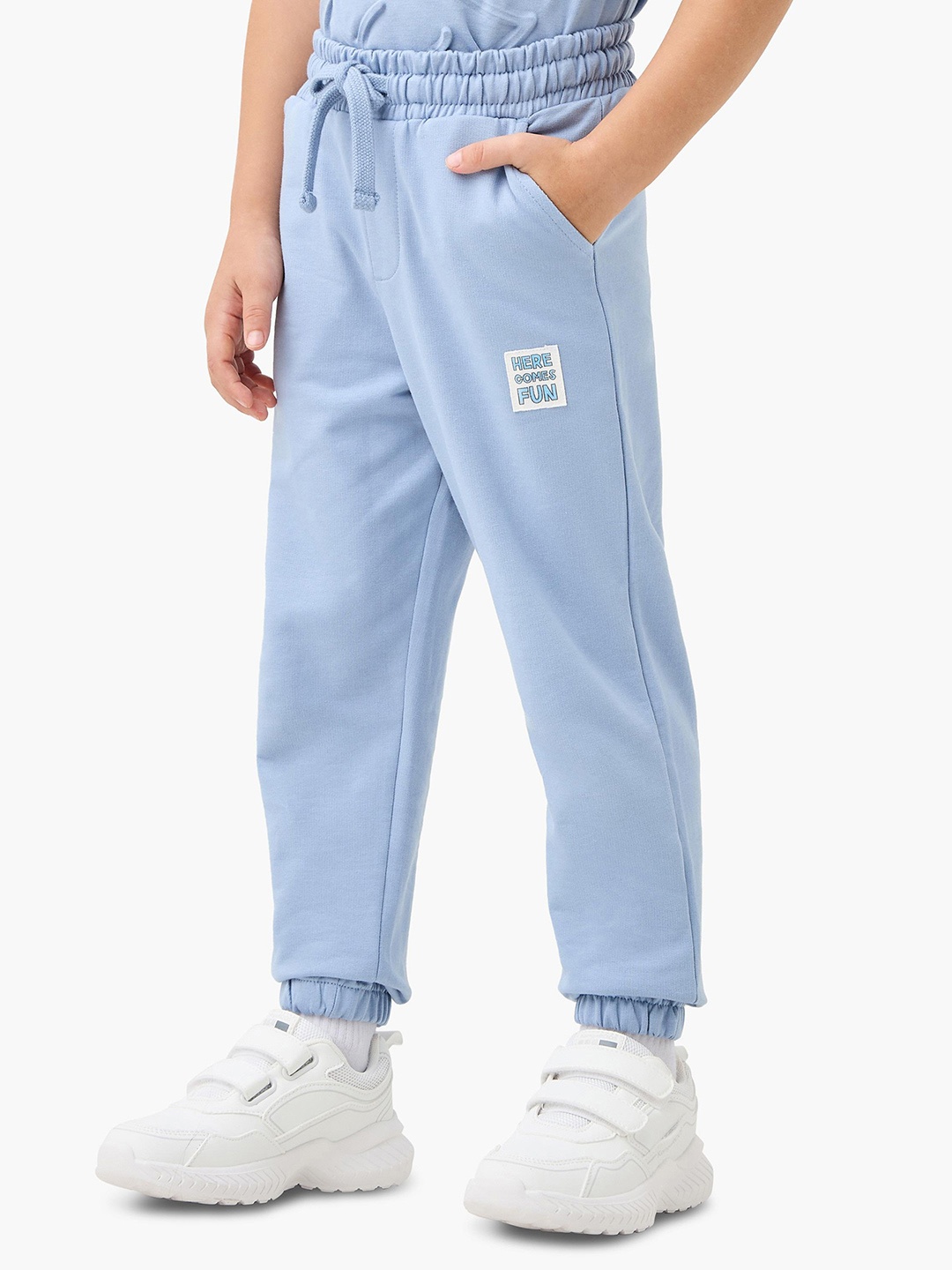

Juniors by Babyshop Boys Typographic Detail Cotton Mid-Rise Joggers, Blue